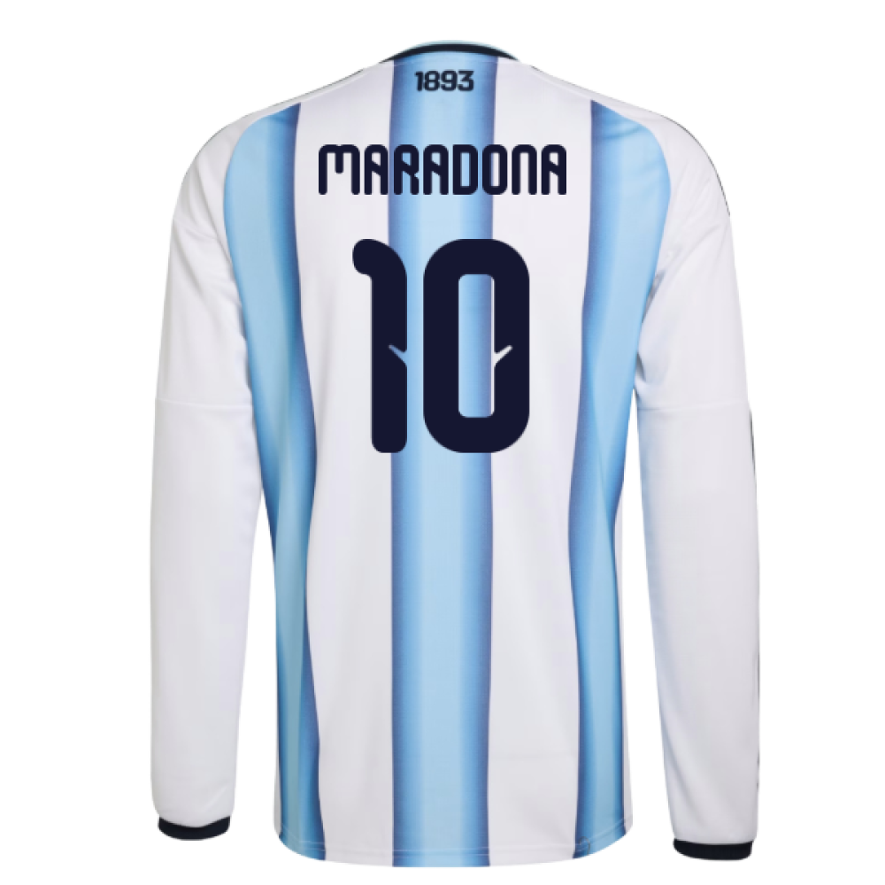 2026-2027 Argentina Long Sleeve Home Shirt (Maradona 10)