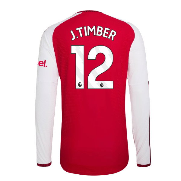 2026-2027 Arsenal Authentic Long Sleeve Home Shirt (J.Timber 12)