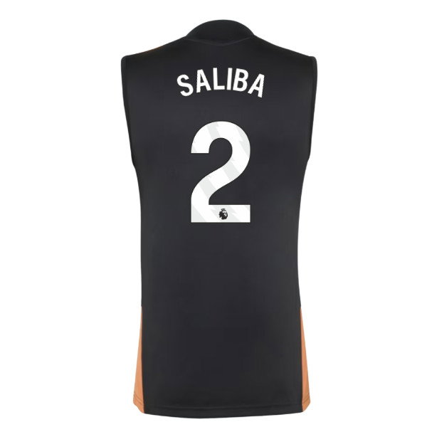 2026-2027 Arsenal Training Sleeveless Jersey (Black) (Saliba 2)