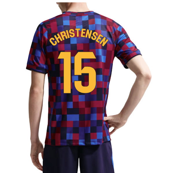 2026-2027 Barcelona Home Pre Match Top (Noble Red/Blue) (Christensen 15)