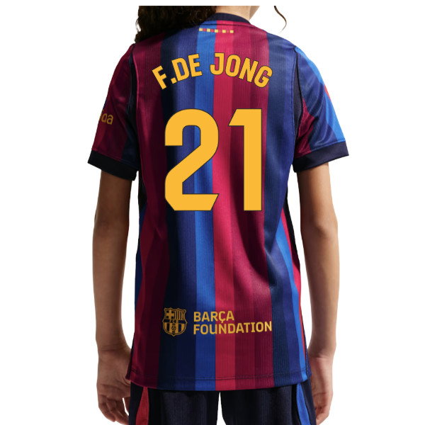 2026-2027 Barcelona Home Shirt (Kids) (F.De Jong 21)
