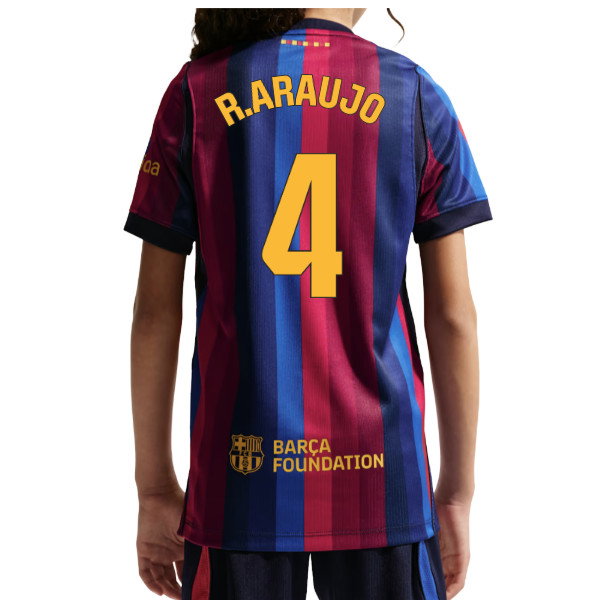 2026-2027 Barcelona Home Shirt (Kids) (R.Araujo 4)
