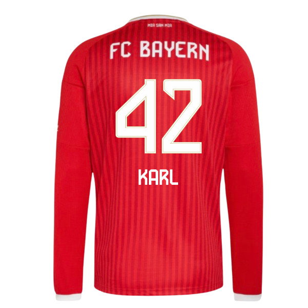 2026-2027 Bayern Munich Long Sleeve Home Shirt (Karl 42)