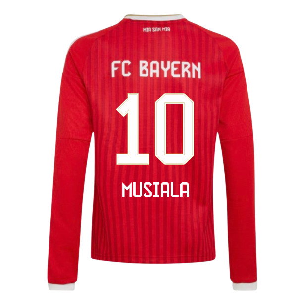 2026-2027 Bayern Munich Long Sleeve Home Shirt (Kids) (Musiala 10)