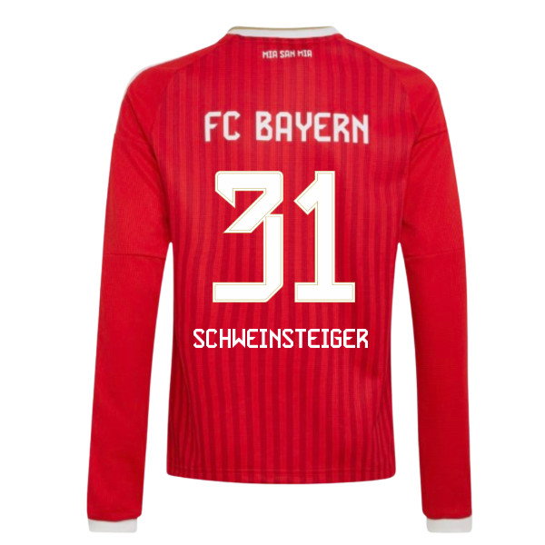 2026-2027 Bayern Munich Long Sleeve Home Shirt (Kids) (Schweinsteiger 31)
