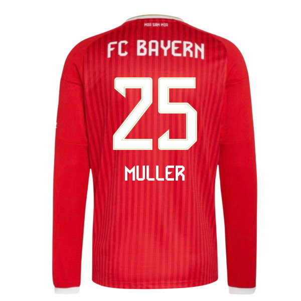 2026-2027 Bayern Munich Long Sleeve Home Shirt (Muller 25)