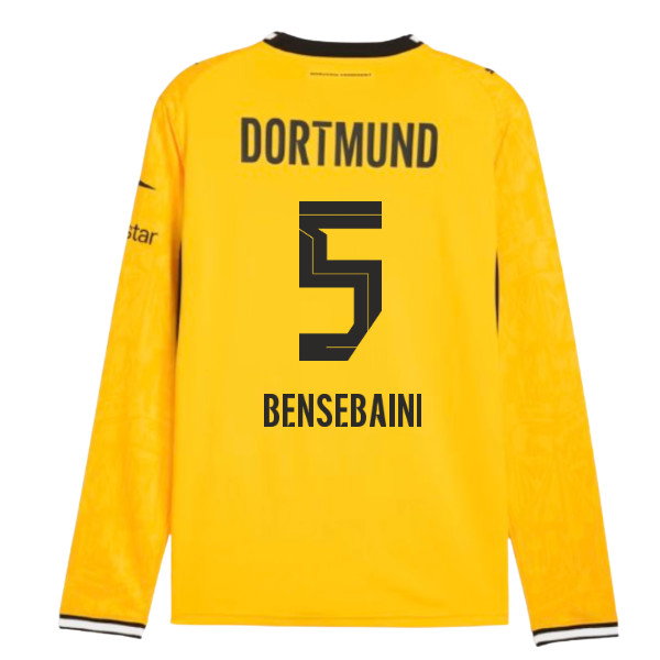 2026-2027 Borussia Dortmund Long Sleeve Home Shirt (Bensebaini 5)