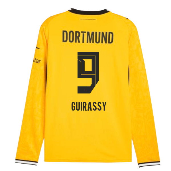 2026-2027 Borussia Dortmund Long Sleeve Home Shirt (Guirassy 9)