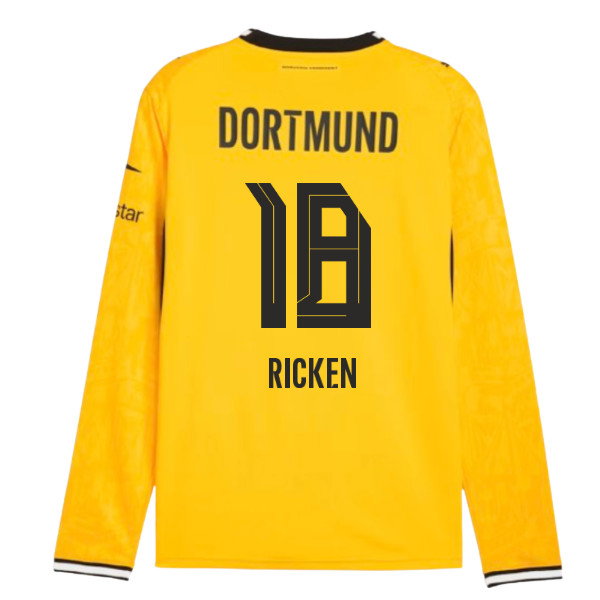 2026-2027 Borussia Dortmund Long Sleeve Home Shirt (Ricken 18)