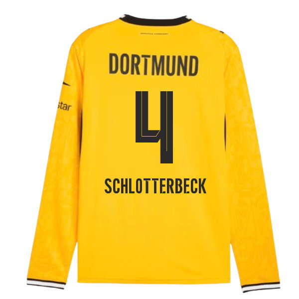 2026-2027 Borussia Dortmund Long Sleeve Home Shirt (Schlotterbeck 4)