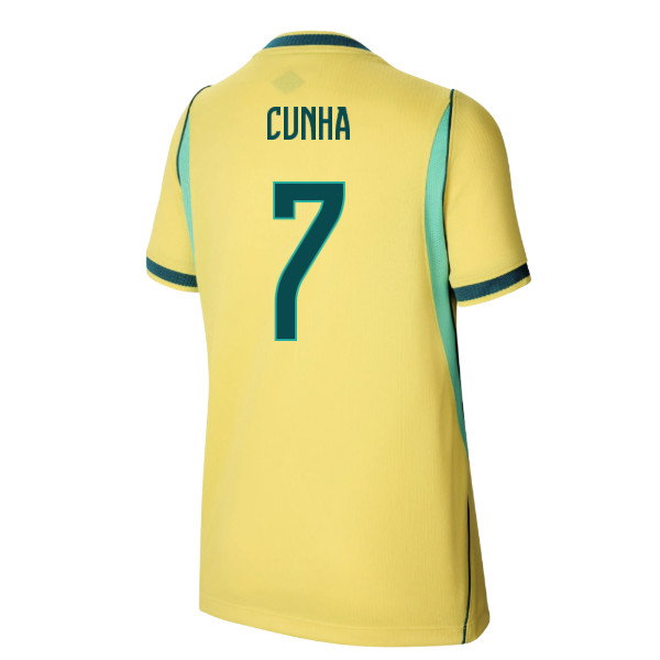 2026-2027 Brazil Home Shirt (Kids) (Cunha 7)
