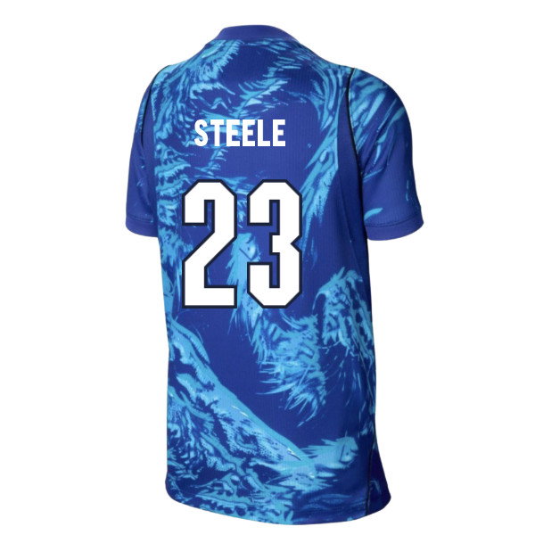 2026-2027 England Home Goalkeeper Shirt (Blue) - Kids (Steele 23)