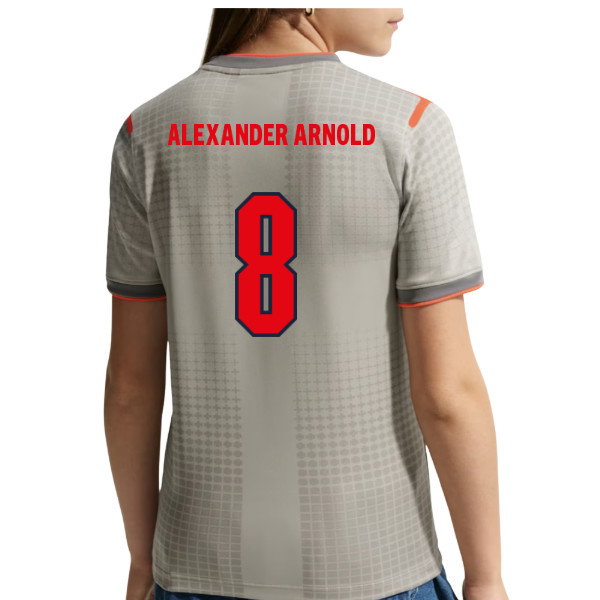 2026-2027 England x Palace Pre-Match Shirt (Grey) - Kids (Alexander Arnold 8)