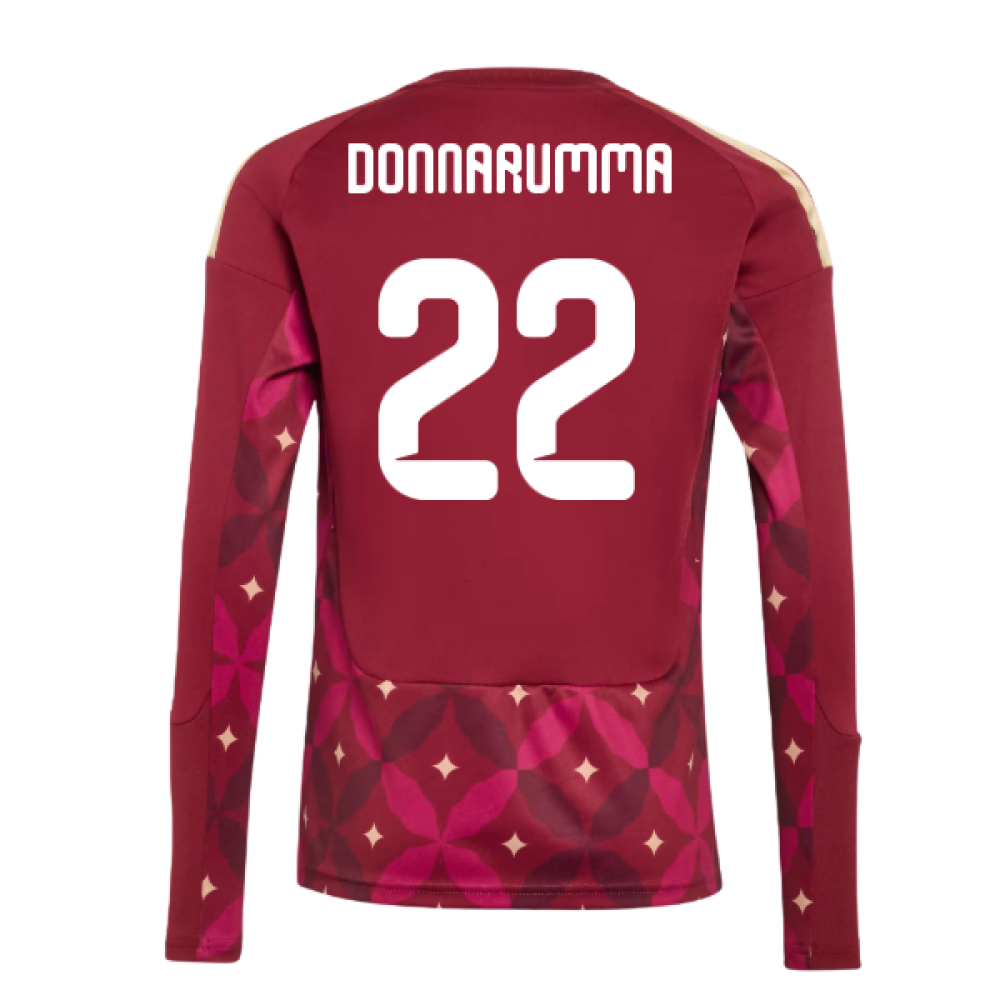 2026-2027 Italy Home Goalkeeper Shirt (Burgundy) - Kids (Donnarumma 22)