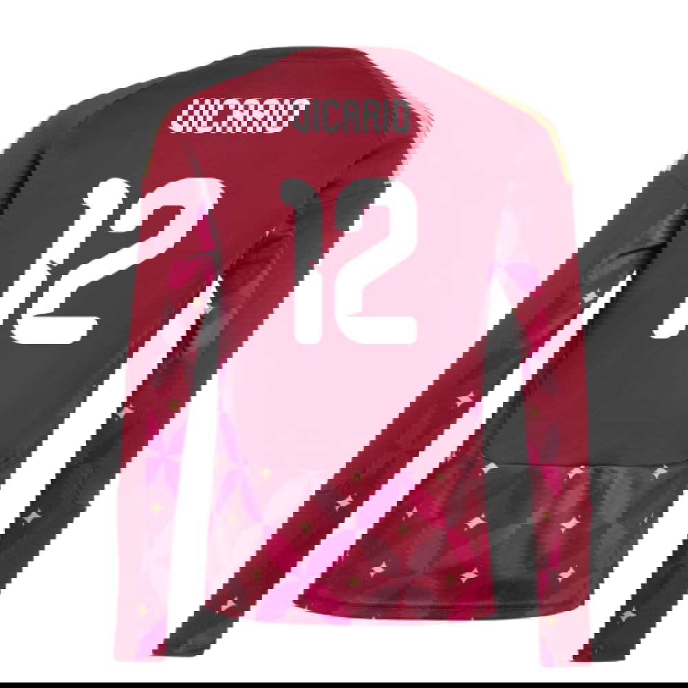 2026-2027 Italy Home Goalkeeper Shirt (Burgundy) - Kids (Vicario 12)