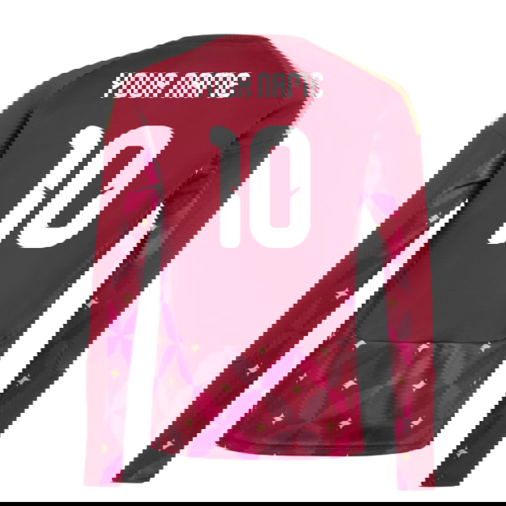 2026-2027 Italy Home Goalkeeper Shirt (Burgundy) - Kids (Your Name)