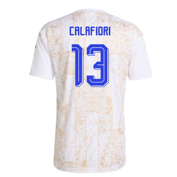 2026-2027 Italy Pre-Match Shirt (White) - Kids (Calafiori 13)