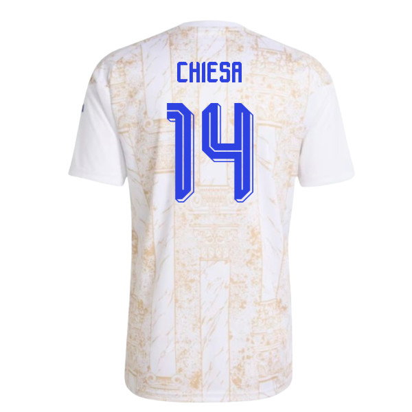 2026-2027 Italy Pre-Match Shirt (White) - Kids (Chiesa 14)