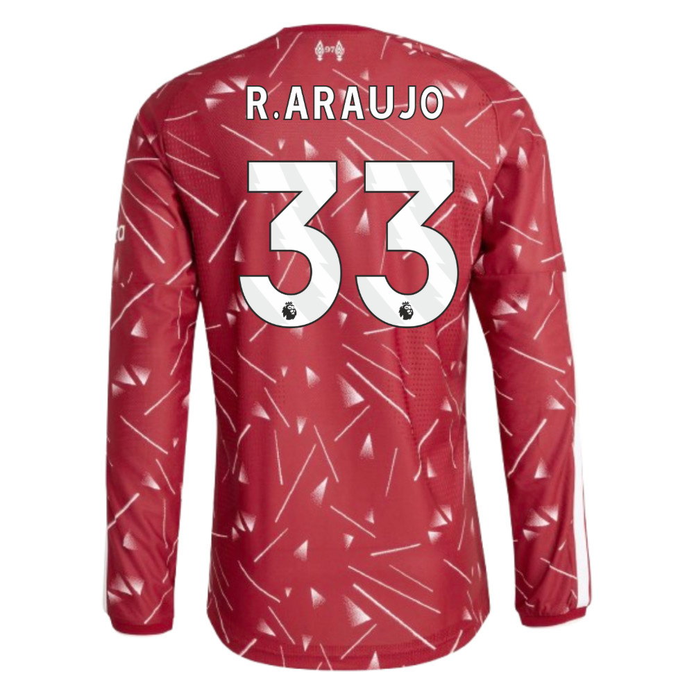 2026-2027 Liverpool Authentic Long Sleeve Home Shirt (R.Araujo 33)