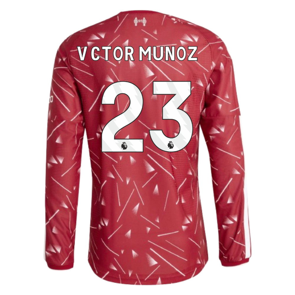 2026-2027 Liverpool Authentic Long Sleeve Home Shirt (Víctor Munoz 23)