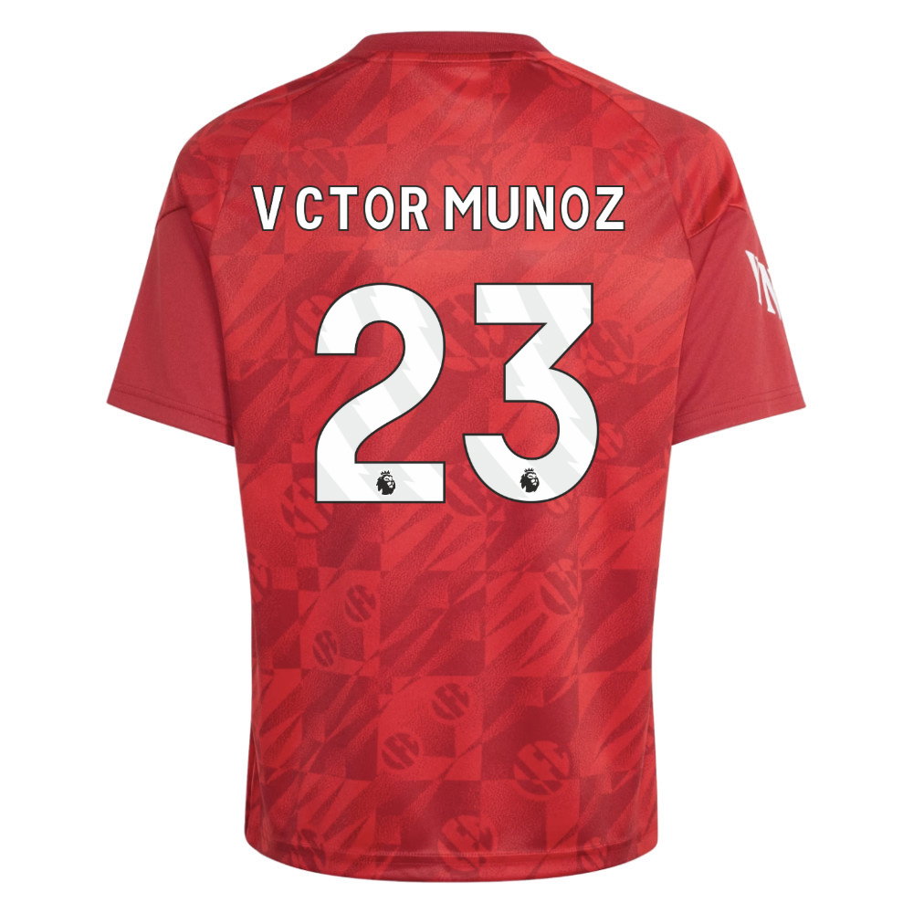 2026-2027 Liverpool Pre-Match Warm Up Shirt (Active Maroon) - Kids (Víctor Munoz 23)