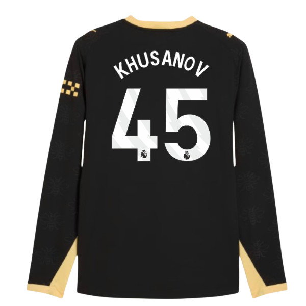 2026-2027 Man City Authentic Long Sleeve Away Shirt (Khusanov 45)