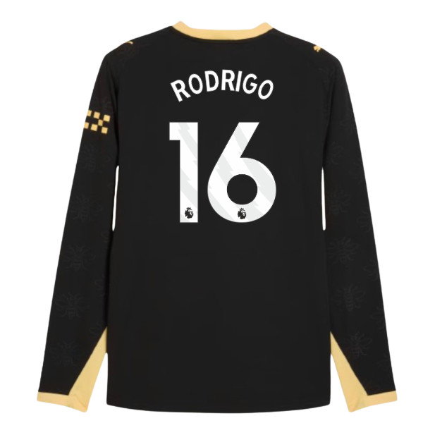 2026-2027 Man City Authentic Long Sleeve Away Shirt (Rodrigo 16)