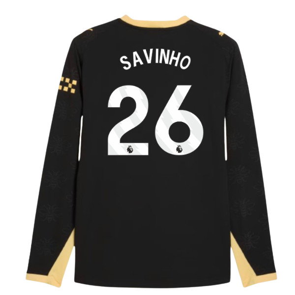 2026-2027 Man City Authentic Long Sleeve Away Shirt (Savinho 26)