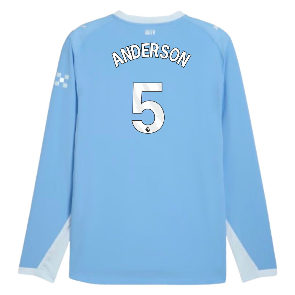 2026-2027 Man City Authentic Long Sleeve Home Shirt (Anderson 5)