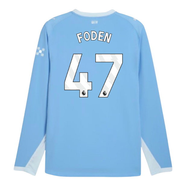 2026-2027 Man City Authentic Long Sleeve Home Shirt (Foden 47)