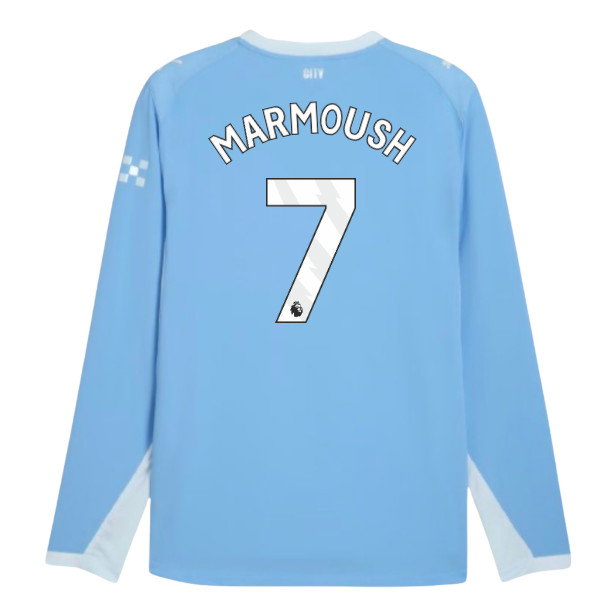 2026-2027 Man City Authentic Long Sleeve Home Shirt (Marmoush 7)