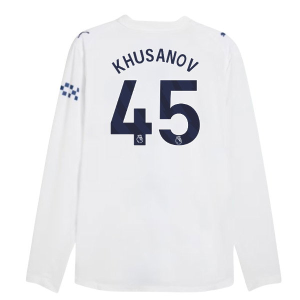 2026-2027 Man City Authentic Long Sleeve Third Shirt (Khusanov 45)