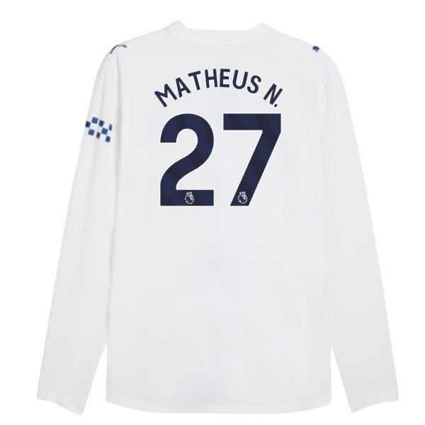 2026-2027 Man City Authentic Long Sleeve Third Shirt (Matheus N. 27)