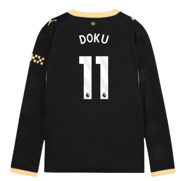 2026-2027 Man City Away Long Sleeve Shirt (Kids) (Doku 11)