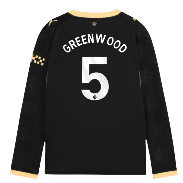 2026-2027 Man City Away Long Sleeve Shirt (Kids) (Greenwood 5)
