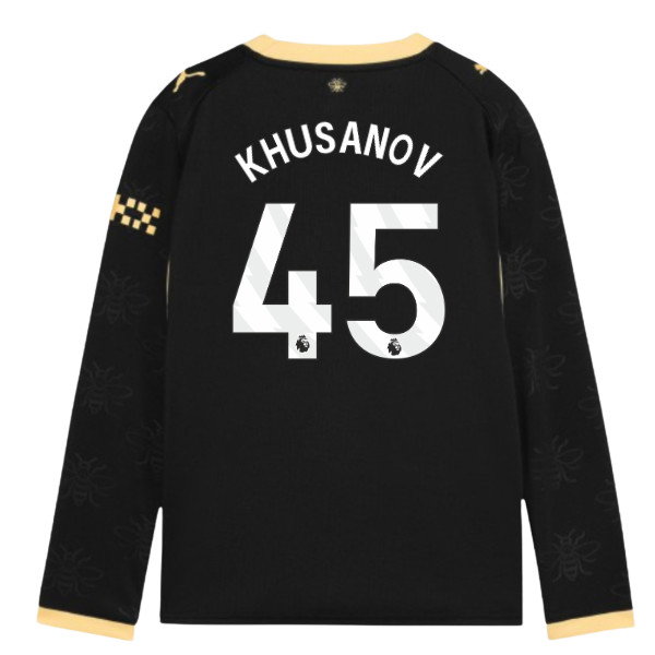 2026-2027 Man City Away Long Sleeve Shirt (Kids) (Khusanov 45)