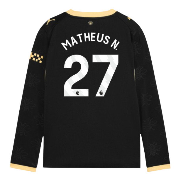 2026-2027 Man City Away Long Sleeve Shirt (Kids) (Matheus N. 27)