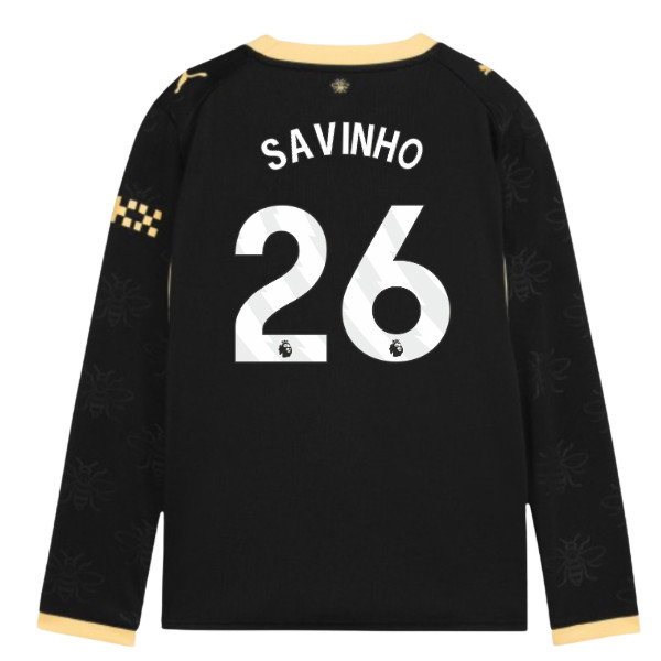 2026-2027 Man City Away Long Sleeve Shirt (Kids) (Savinho 26)