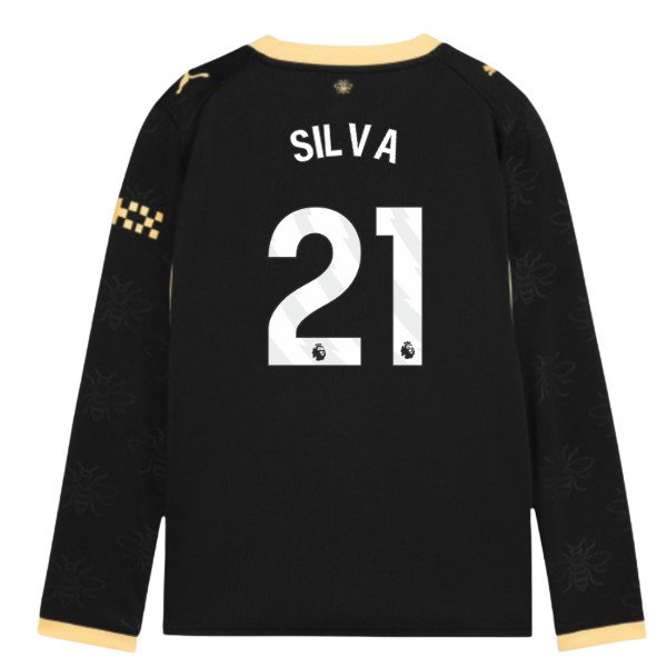 2026-2027 Man City Away Long Sleeve Shirt (Kids) (Silva 21)