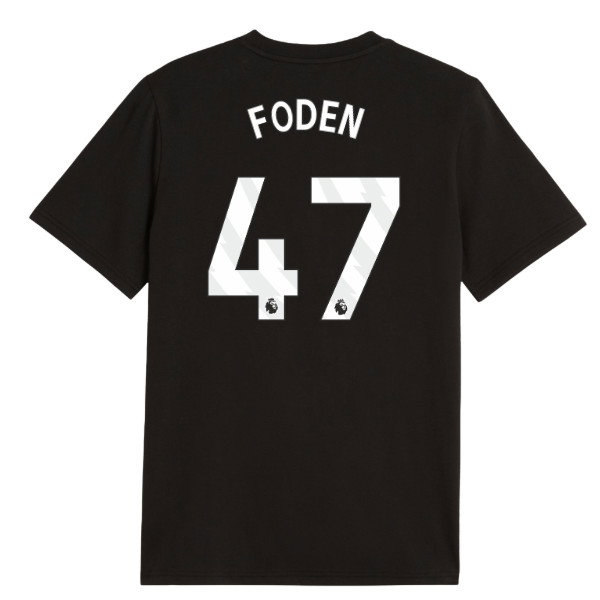2026-2027 Man City FtblCulture Tee (Black) (Foden 47)