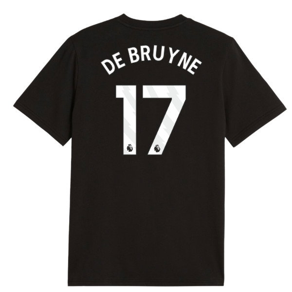 2026-2027 Man City FtblCulture Tee (Black) - Kids (De Bruyne 17)