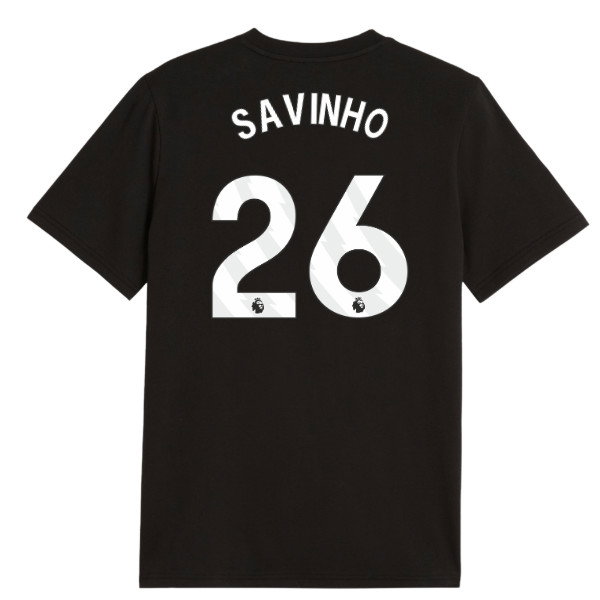 2026-2027 Man City FtblCulture Tee (Black) - Kids (Savinho 26)