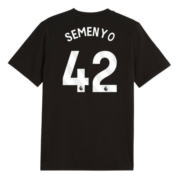 2026-2027 Man City FtblCulture Tee (Black) - Kids (Semenyo 42)