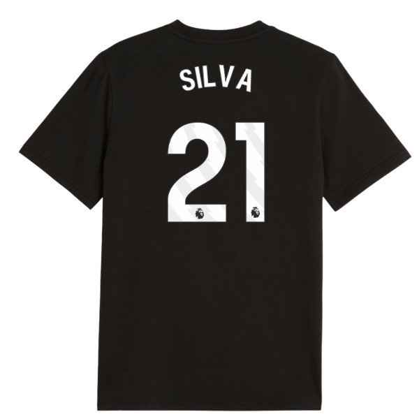 2026-2027 Man City FtblCulture Tee (Black) - Kids (Silva 21)