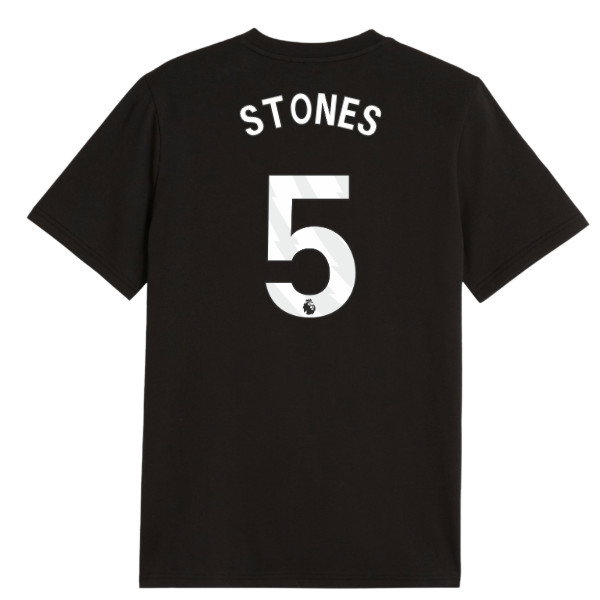 2026-2027 Man City FtblCulture Tee (Black) - Kids (Stones 5)