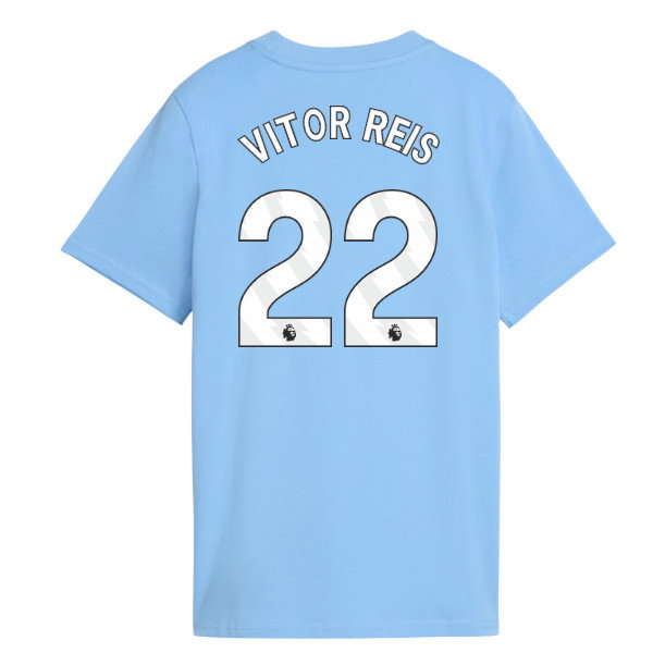 2026-2027 Man City FtblCulture Tee (Light Blue) - Kids (Vitor Reis 22)