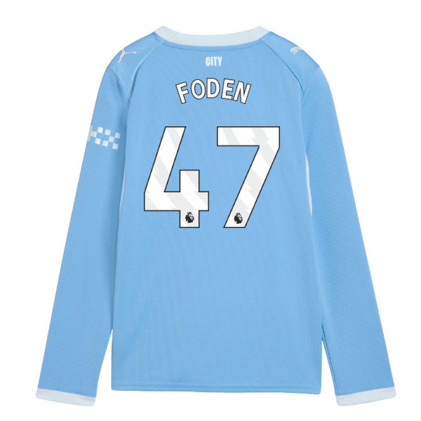 2026-2027 Man City Home Long Sleeve Shirt (Kids) (Foden 47)