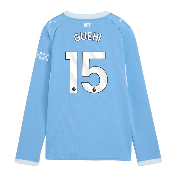 2026-2027 Man City Home Long Sleeve Shirt (Kids) (Guehi 15)