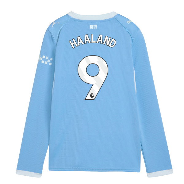 2026-2027 Man City Home Long Sleeve Shirt (Kids) (Haaland 9)