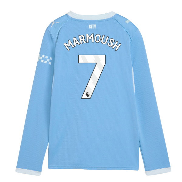 2026-2027 Man City Home Long Sleeve Shirt (Kids) (Marmoush 7)
